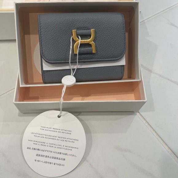 Chloe Marcie Small Tri-fold in Storm Blue NWT Wallet - Picture 9 of 12